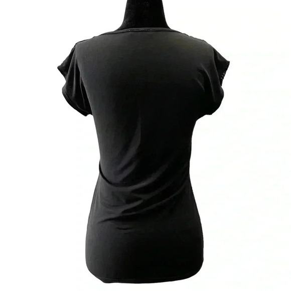 Ricki’s Mixed Media Cap Sleeve Top Black Green Size XS - Picture 2 of 15